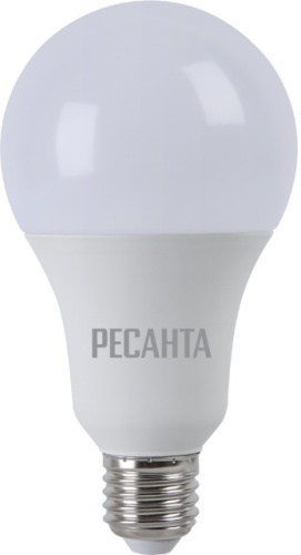 Лампа светодиодная LL-R-A80-20W-230-3K-E27 (груша, 20Вт, тепл., Е27) Ресанта, , Шт | код 76/1/21 | РЕСАНТА
