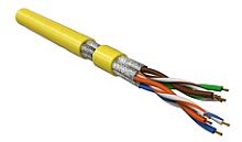 Hyperline UFTP4-C6-P26-IN-LSZH-YL-500 (500 м) Кабель витая пара, экранированная U/FTP, категория 6, 4 пары (26 AWG), многожильный (patch), каждая пара в фольге, LSZH, желтый | код 445088 | Hyperline