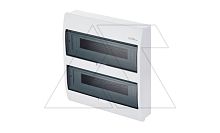 Щит навесной ELEGANT 2x18M, N/PE 3x 8x16+6x10mm2, 2x дымчатых пласт. двери, белый RAL9003, 420x410x98mm, IP40 | код 2407-01 | Elektro-plast Nasielsk
