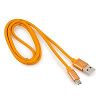 Кабель USB 2.0 Cablexpert CC-S-mUSB01O-1M, AM/microB, серия Silver, длина 1м, оранжевый, блистер | код CC-S-mUSB01O-1M | Cablexpert