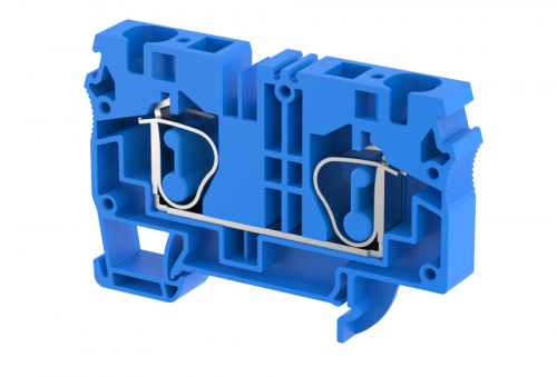 Клемма проходная пружинная 16 мм2, на 3 подключения, синяя SQ16-1X2-BLUE | код 2106050001 | Elmex