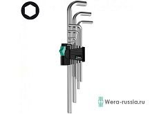 Набор Г-образных ключей, хромированных, 1.5 - 10 мм, 9 предметов. 950/9 Hex-Plus 2 | код WE-021909 | Wera