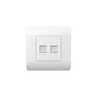 (NEW3-E) Розетка компьютерная 2хRJ45, белый | код 431553 | CHINT