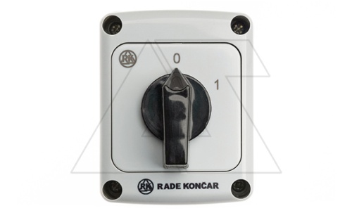 Переключатель PNBS 16 10, 3P, 20A, тип 0-1, 7.5kW(400VAC по АС-23), черная рукоятка, в корпусе IP65 | код EAC602466R | Rade Koncar
