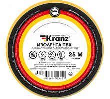 ИзолентаПВХ0.13х19мм25мжелт.(уп.5шт) | код KR-09-2202 | Kranz