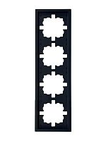 Рамка 4-мест. горизонт. ZIMA черн. бархат LEZARD 704-4200-149