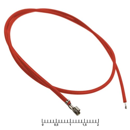 Разъём питания низковольтный RUICHI HB 2,00 мм AWG26 0,3m красный, 1 контакт | код 91924 | Ruichi