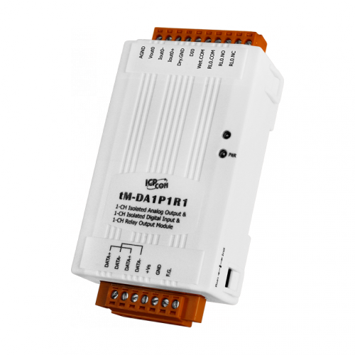 tM-DA1P1R1 CR 1-channel Isolated Analog Output, 1-channel Isolated Digital Input and 1-channel Relay Output Module (RoHS) | код 00-06099287 | ICP DAS