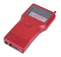 Cabeus CT-SLT-5-1 Тестер для витой пары, коаксиала, телефона, USB, 1394 (батарея в комплекте, светодиод состояния) | код 7923c | Cabeus