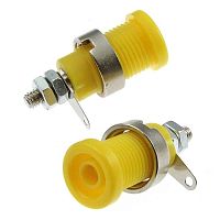 Клемма приборная RUICHI Z012 4 мм panel jack желтый, на панель под пайку | код 106926 | Ruichi
