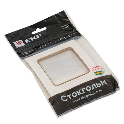 Стокгольм Рамка 1-местная белая с линией цвета шампань PROxima | код EYM-G-302-10 | EKF фото 4