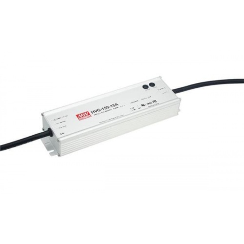 Источник питания AC-DC, 150Вт, IP65, вход 180…528В AC, 47…63Гц/254…747В DC, ККМ, выход 36В/4.17А, рег. выхода 33…40В/2.29…4.17A, изоляция 3750В AC, в кожухе 245х68х39, -40…+70С | код HVG-150-36A | MeanWell