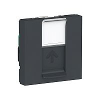 UNICA MODULAR розетка компьютерная,RJ45,одиночная, кат.5е UTP,2 модуля, антрацит | код NU341154 | Systeme Electric