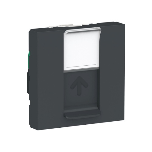 UNICA MODULAR розетка компьютерная,RJ45,одиночная, кат.5е UTP,2 модуля, антрацит | код NU341154 | Systeme Electric