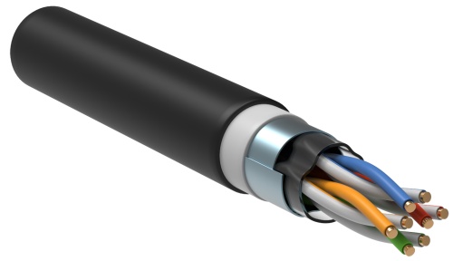 ITK Витая пара F/UTP кат.5E 4х2х24AWG solid двойная оболочка LSZH/LDPE черный | код LC3-C5E04-389 | IEK