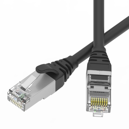 Патч-корд экранированный SLIM CAT6 U/FTP 4х2, 28 AWG, LSZH, чёрный, 0,2м | код RN6UF4502BK-28 | DKC