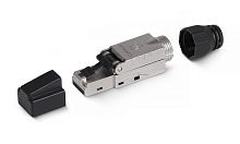 Cabeus 8P8C-SH-C6+ -TWP Коннектор с фиксатором кабеля и колпачком RJ-45(8P8C) под витую пару, категория до 6a, экранированный, для одножильного кабеля, для толстых жил 1.35-1.5 мм(с оболочкой), со вставкой | код 8956c | Cabeus