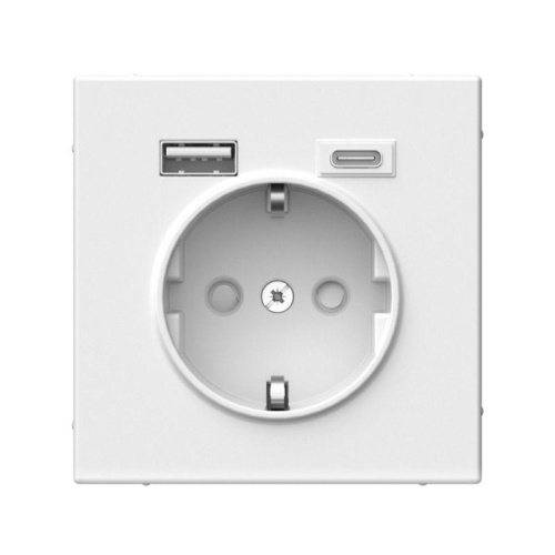 Розетка ArtGallery 16А с 2-мя заряд. устройствами USB A+C 5В/2.4А/3А 2х5В/1.5А механизм бел. | код GAL000132 | Systeme Electric
