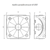 Коробка распределительная 60-0505 для видеокамер двухкомпонентная с мембранами безгалогенная (HF) серая 100х100х50 (20шт/кор) Промрукав | код 60-0505 | ПРОМРУКАВ