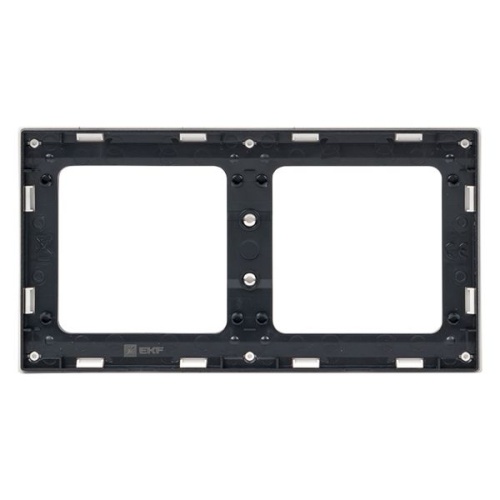 Стокгольм Рамка 2-местная белая с линией цвета черный PROxima | код EXM-G-305-10 | EKF фото 4