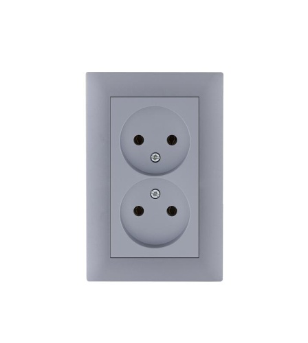 Розетка 2-я Karea RIZZ STAR без заземл. сер. Makel 88065017