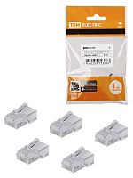 Разъем RJ-45 UTP для кабеля кат. 5Е, 8P8C (5 шт), TDM | код SQ0561-0027 | TDM
