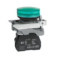 Сигнальная лампа OptiSignal D22 C4-L-M3 зеленая металл 230-240VAC XB4BVM3 | код 332174 | КЭАЗ