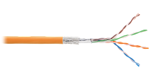 Кабель NIKOLAN SF/UTP 4 пары, Кат.5e (Класс D), 100МГц, одножильный, BC (чистая медь), 24AWG (0,511мм), внутренний, LSZH нг(А)-HFLTx, оранжевый, 305м | код NKL 9300C-OR | NIKOLAN