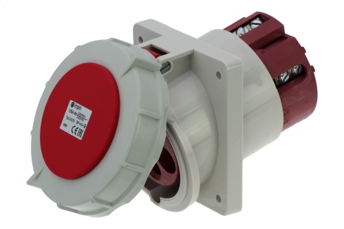 Розетка встраиваемая наклонная 125A/400V/3P+N+E/IP67, фланец 110x114 | код CA216 | INPIN