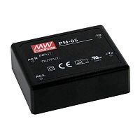 Источник питания AC-DC, 5 Вт, вход 85...264В AC 47...440 Гц, 120...370B DC, выход 12В/0,42А, изоляция 4000В AC, в кожухе 62,85х50х19,7мм, -20...+70C | код PM-05-12 | MeanWell