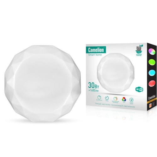 Светильник светодиодный умный Smart Home LBS/SH-30/RGBCW/WIFI 30Вт RGB+DIM+CW 220 WiFi Camelion 14782
