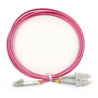 Патч-корд оптический LANMASTER, дуплексный, LC/PC-SC/PC, OM4, LSZH, 3.0 м | код LAN-2LC-2SC/OM4-3.0 | LANMASTER