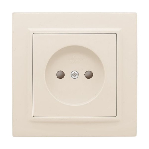 Розетка 1-мест, СП б/з 10 А с защ, штор, бежевый Минск | код ERR10-022-200 | EKF фото 2