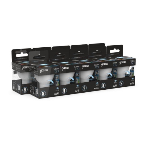 Лампа светодиодная LED 5 Вт 530 лм 4100К софит MR16 нейтральный GU10 AC 220В диммируемая Black Gauss | код 101506205-D | Gauss фото 3