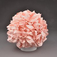 Светильник светодиодный со сменной лампой (в/к) Гортензия Белый/Пудровый E27, теплый белый свет (3000K). Плафон D150мм, прозрачный. Белое основание. TM | код UL-00007226 | Uniel