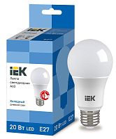 Лампа светодиодная ECO A60 шар 20Вт 230В 6500К E27 | код. LLE-A60-20-230-65-E27 | IEK