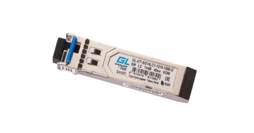 Модуль GIGALINK SFP, WDM, 1.25Гбит/c, одно волокно SM, LC, Tx:1310/Rx:1550 нм, 14 дБ, DDM (до 20 км) | код GL-OT-SG14LC1-1310-1550-D | GIGALINK