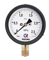 Мановакуумметр радиальный ТМВ-110Р.00 -0,1...0,5 МРа М10х1.2 кл.2.5 | код 7657 | РОСМА