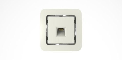 Розетка телефонная 1-м СП Lillium TF без вставки евро стандарт бел. Makel 71014