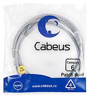 Cabeus PC-UTP-RJ45-Cat.6-0.3m Патч-корд U/UTP, категория 6, 2xRJ45/8p8c, неэкранированный, серый, PVC, 0.3м | код 7272c | Cabeus