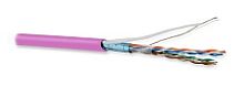 Hyperline FUTP4-C5E-P26-IN-LSZH-WH-305 (305 м) Кабель витая пара. экранированная F/UTP. категория 5e. 4 пары (26 AWG). многожильный (patch). экран - фольга. LSZH. нг(А)-HF. –20 C – +75 C. белый | код 236865 | Hyperline