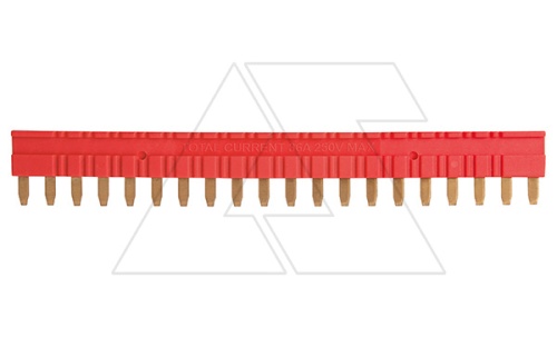 Перемычка гребневая JB20-1Red, 20P, красный, для цоколя 6W и реле SIR6W | код 2615830 | Relpol