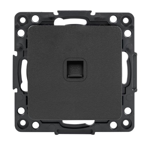 Стокгольм Механизм Розетки Phone 1-местной черный PROxima | код EZT01-034-10 | EKF фото 2