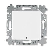 Переключатель одноклавишный с подсветкой Levit ориентационная белый / ледяной | код 3559H-A06446 01W | ABB