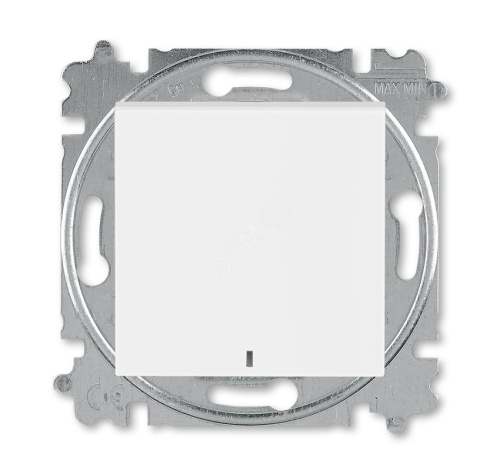 Переключатель одноклавишный с подсветкой Levit ориентационная белый / ледяной | код 3559H-A06446 01W | ABB