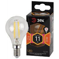 Лампа светодиодная филаментная F-LED P45-11w-827-E14 P45 11Вт шар E14 тепл. бел. | Код. Б0047012 | ЭРА