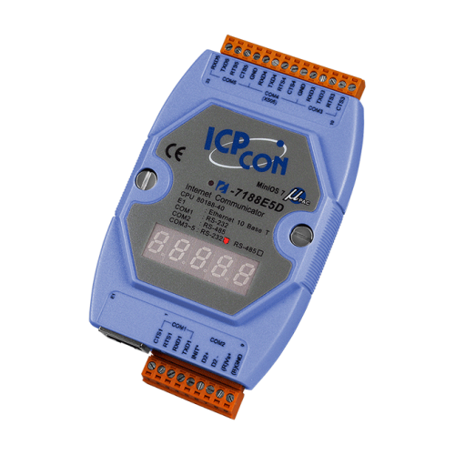 I-7188E5D CR Internet Communication Controller with display one Ethernet port, Four RS-232 ports and | код 00-01171553 | ICP DAS