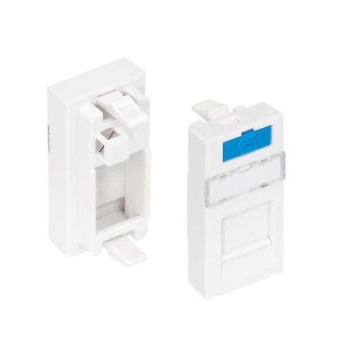 Вставка типа Mosaic 22,5x45мм, 1 порт, под модули-вставки типа Keystone, со шторкой, белая | код NMC-PM1P-PH-WT | NIKOMAX