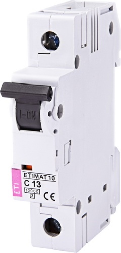 Автоматический выключатель ETIMAT 10 1p C 13А (10 kA) | код 002131715 | ETI