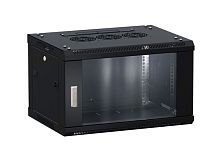 Шкаф настенный 19 TERACOM PRO 9U 600х450 мм дверь стеклянная с замком-ручкой чёрный | код TRP-WLL-0964-40B | EKF